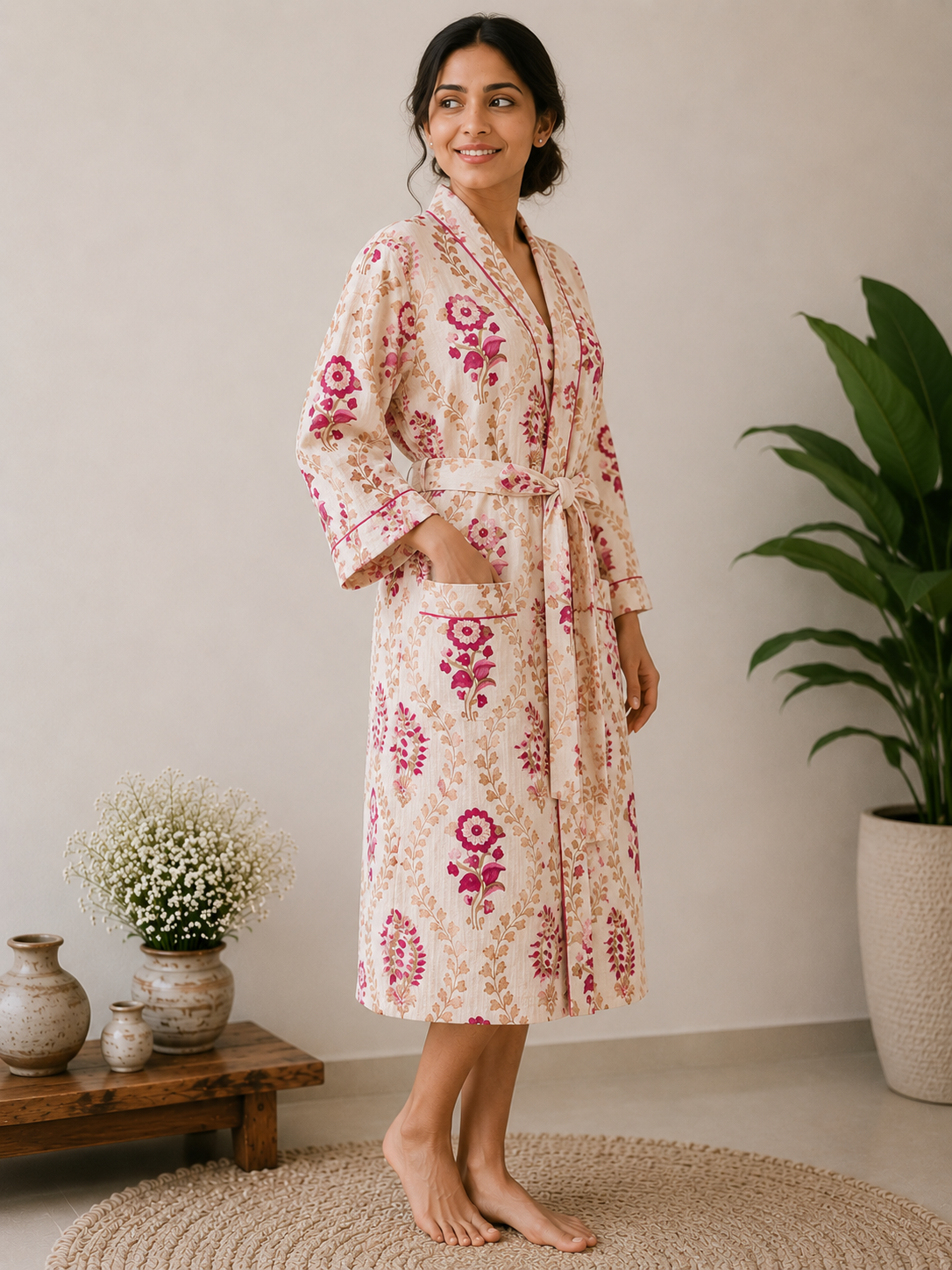 Floral Waffle Bathrobes Collection