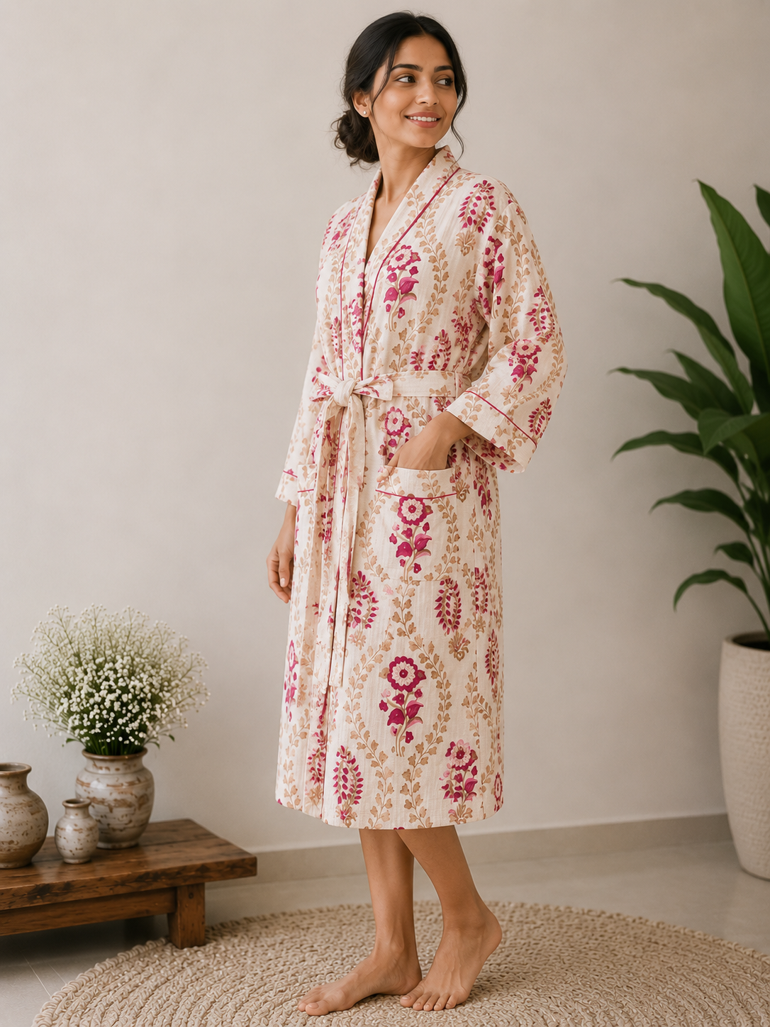 Floral Waffle Bathrobes Collection