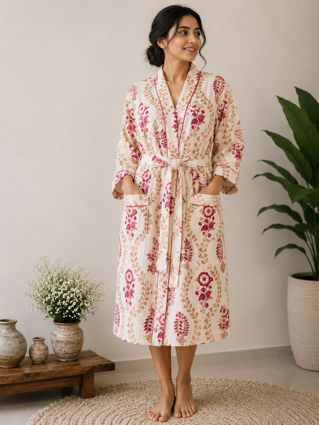 Floral Waffle Bathrobes Collection
