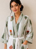 Cotton Waffle Bathrobes for Women | Floral Bath Robes