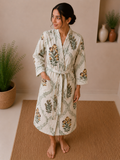 Cotton Waffle Bathrobes for Women | Floral Bath Robes