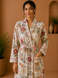 Cotton Waffle Bathrobes for Women | Floral Bath Robes