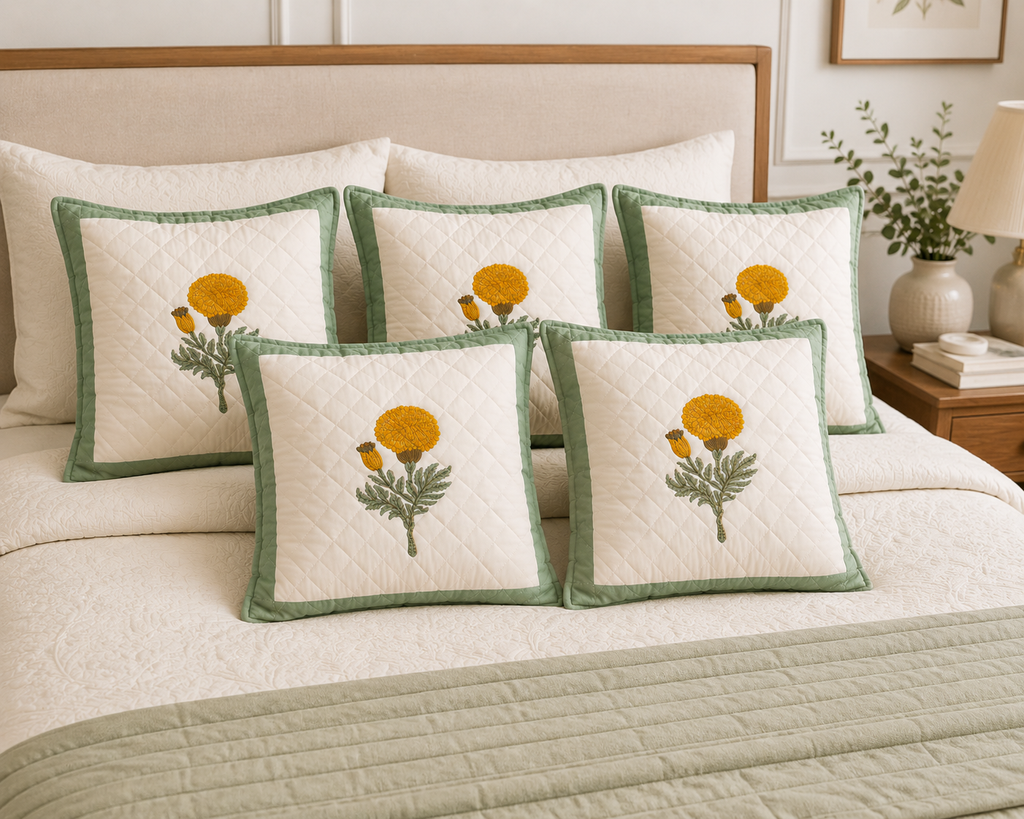 Designer Pillow Covers Collection Yellow Rose