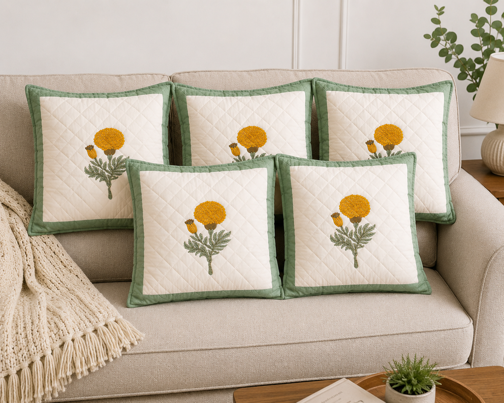 Designer Pillow Covers Collection Yellow Rose