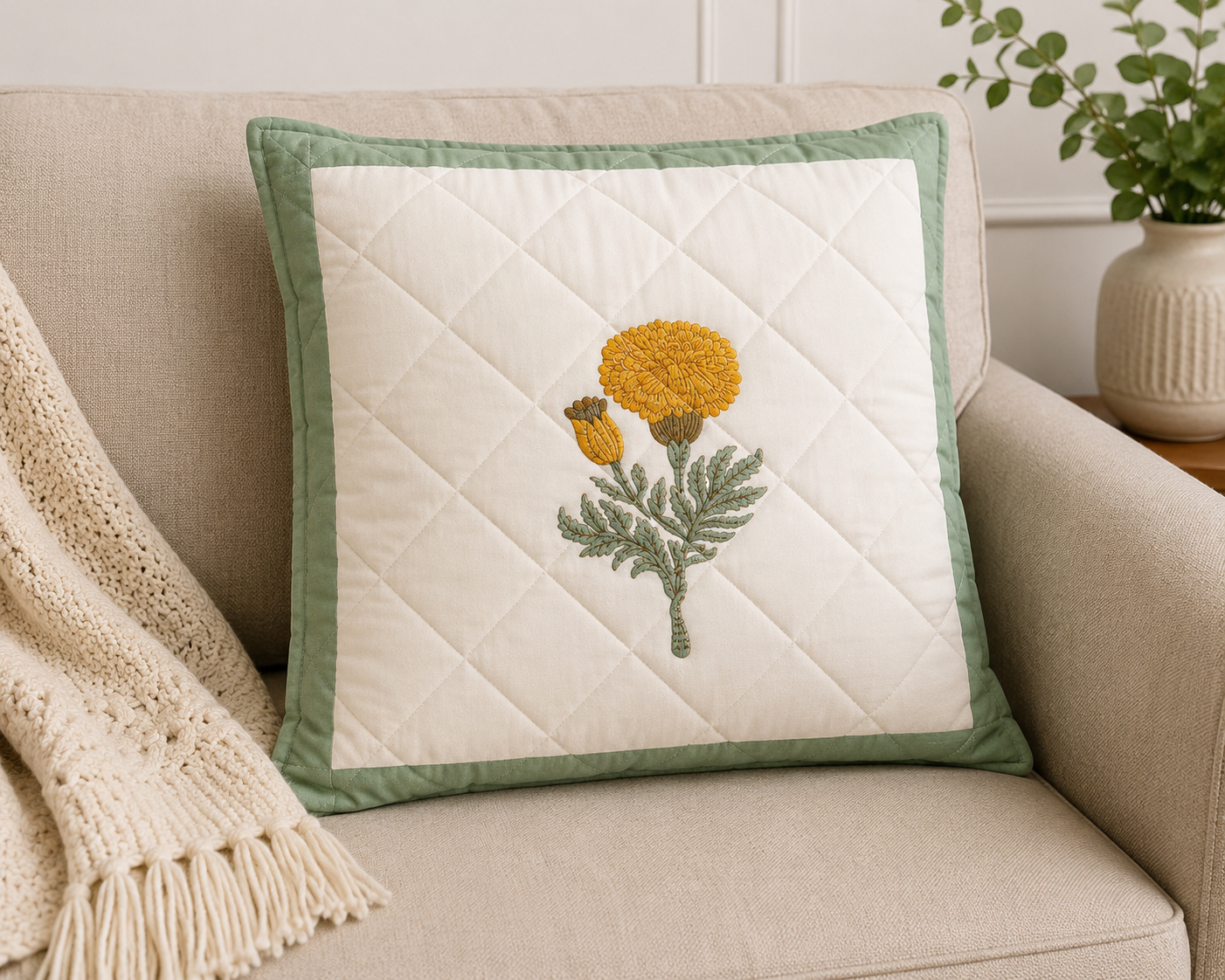 Designer Pillow Covers Collection Yellow Rose