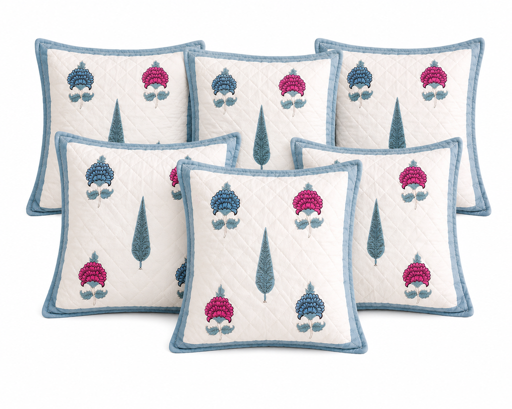 Designer Pillow Covers Collection White Blue