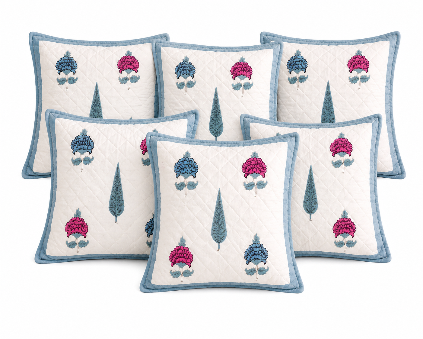 Designer Pillow Covers Collection White Blue