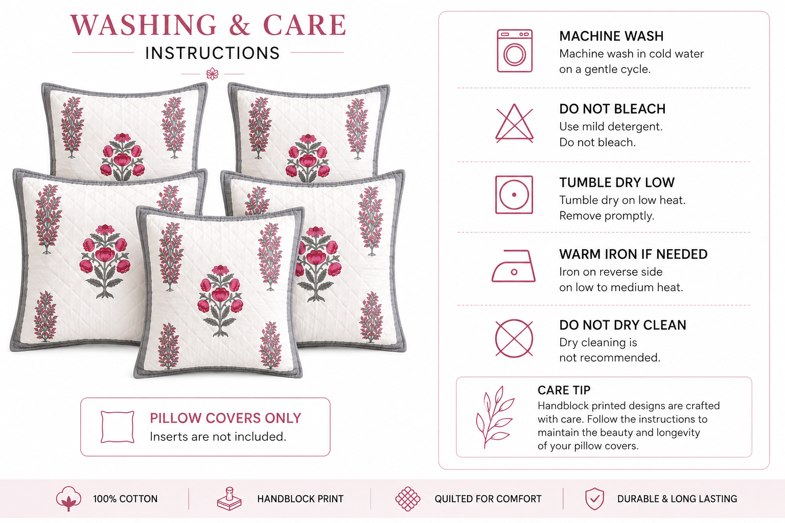 Designer Pillow Covers Collection Grey Pink