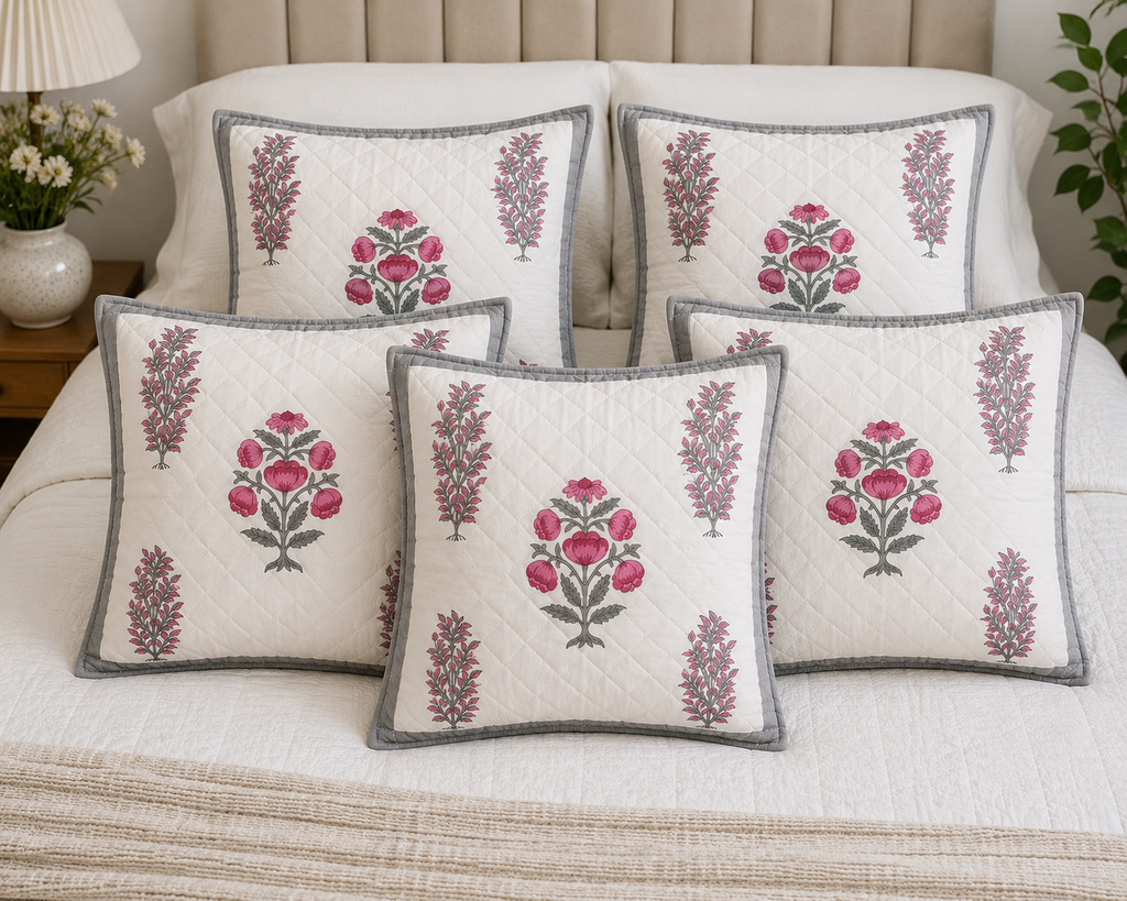 Designer Pillow Covers Collection Grey Pink