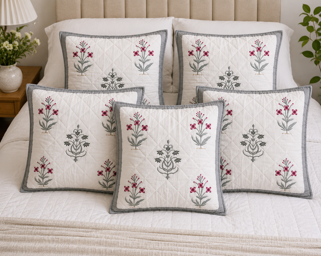 Designer Pillow Covers Collection White Pink