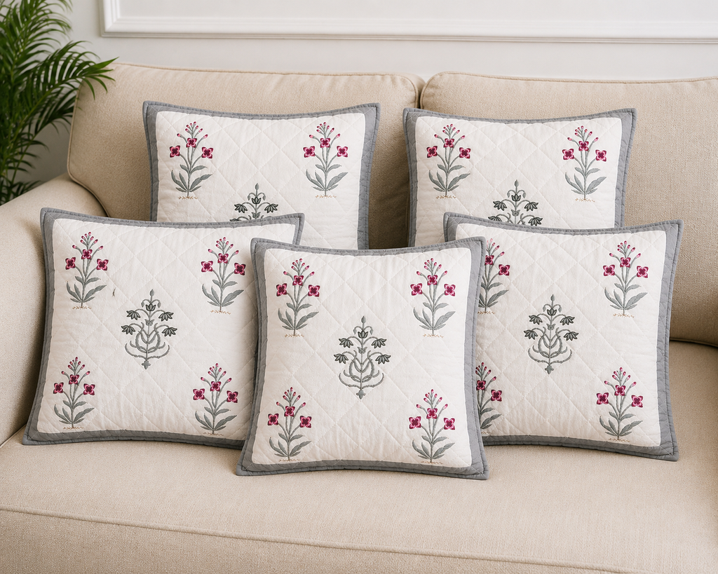 Designer Pillow Covers Collection White Pink