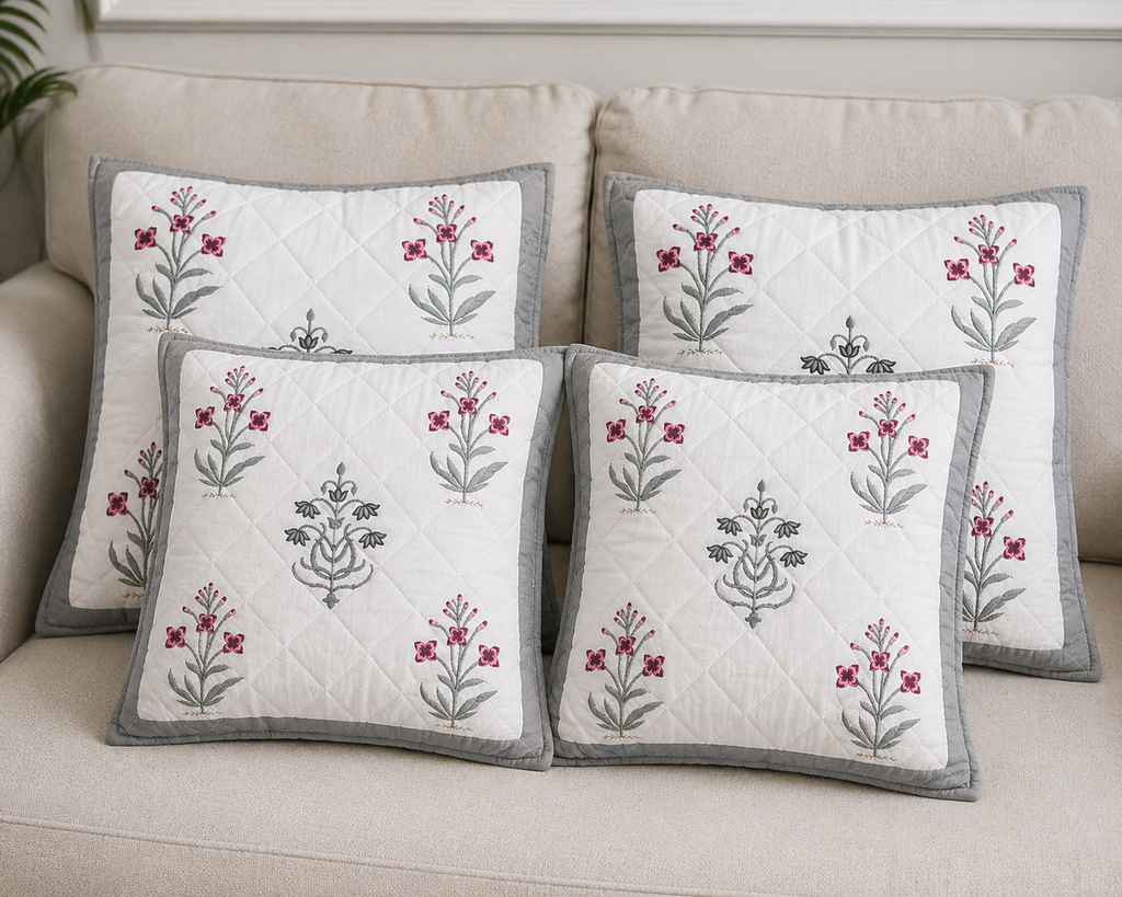 Designer Pillow Covers Collection White Pink