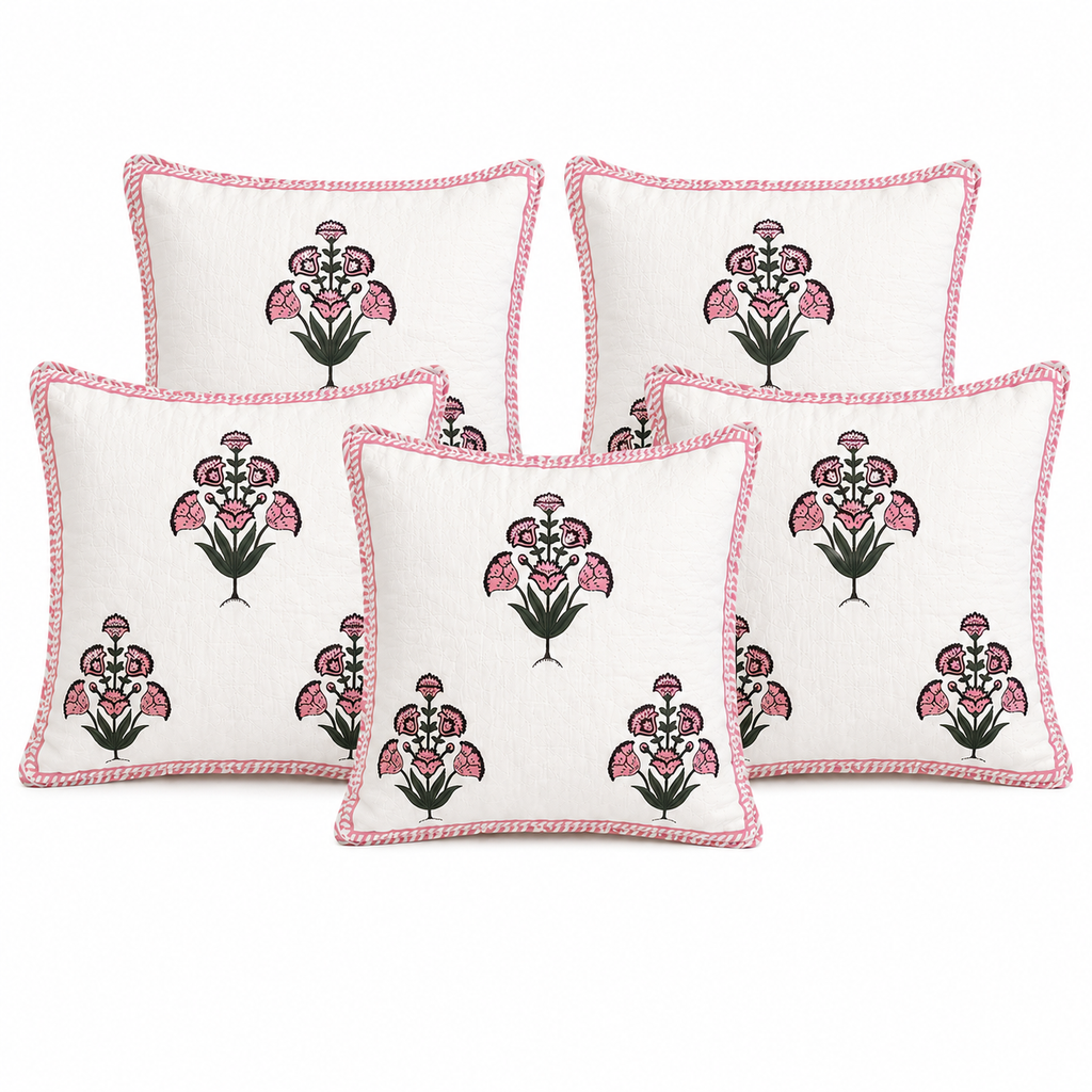 Designer Pillow Covers Collection Green Pink