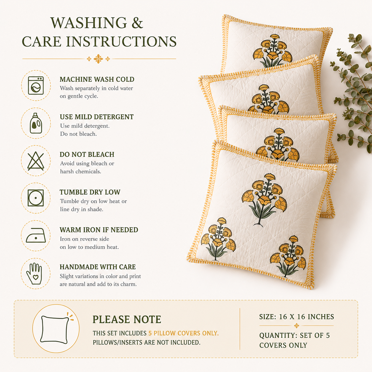 Designer Pillow Covers Collection White Yellow