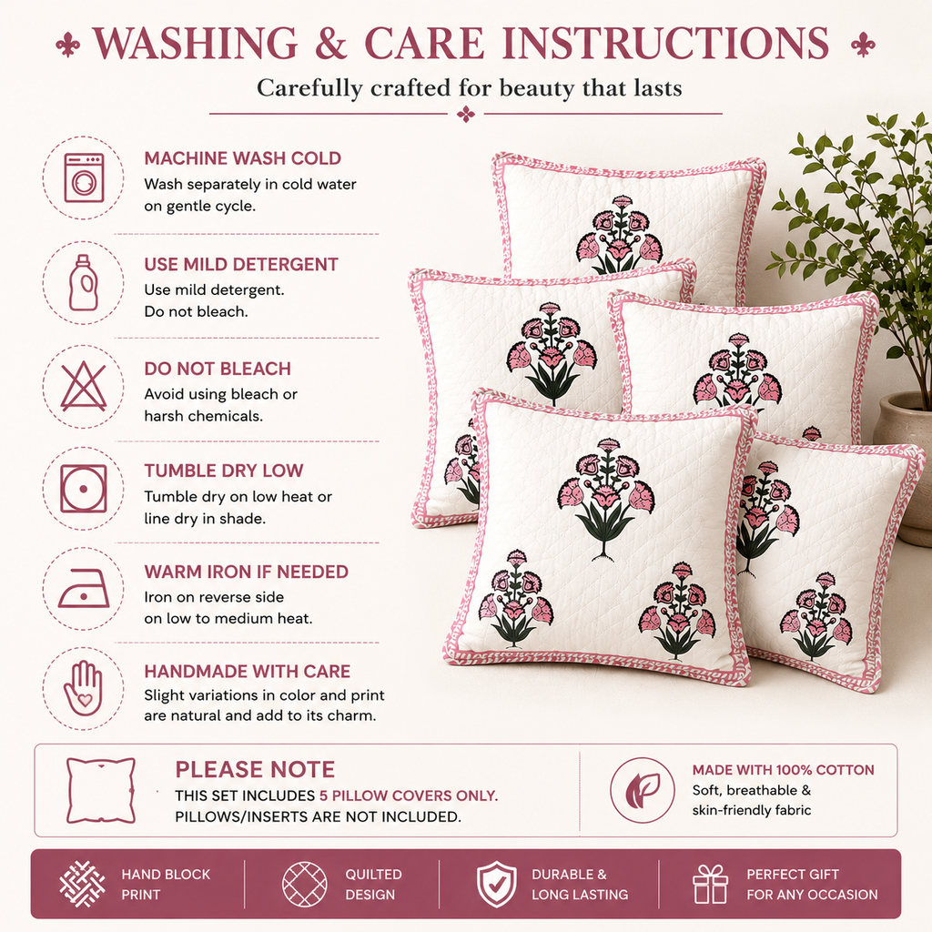 Designer Pillow Covers Collection Green Pink