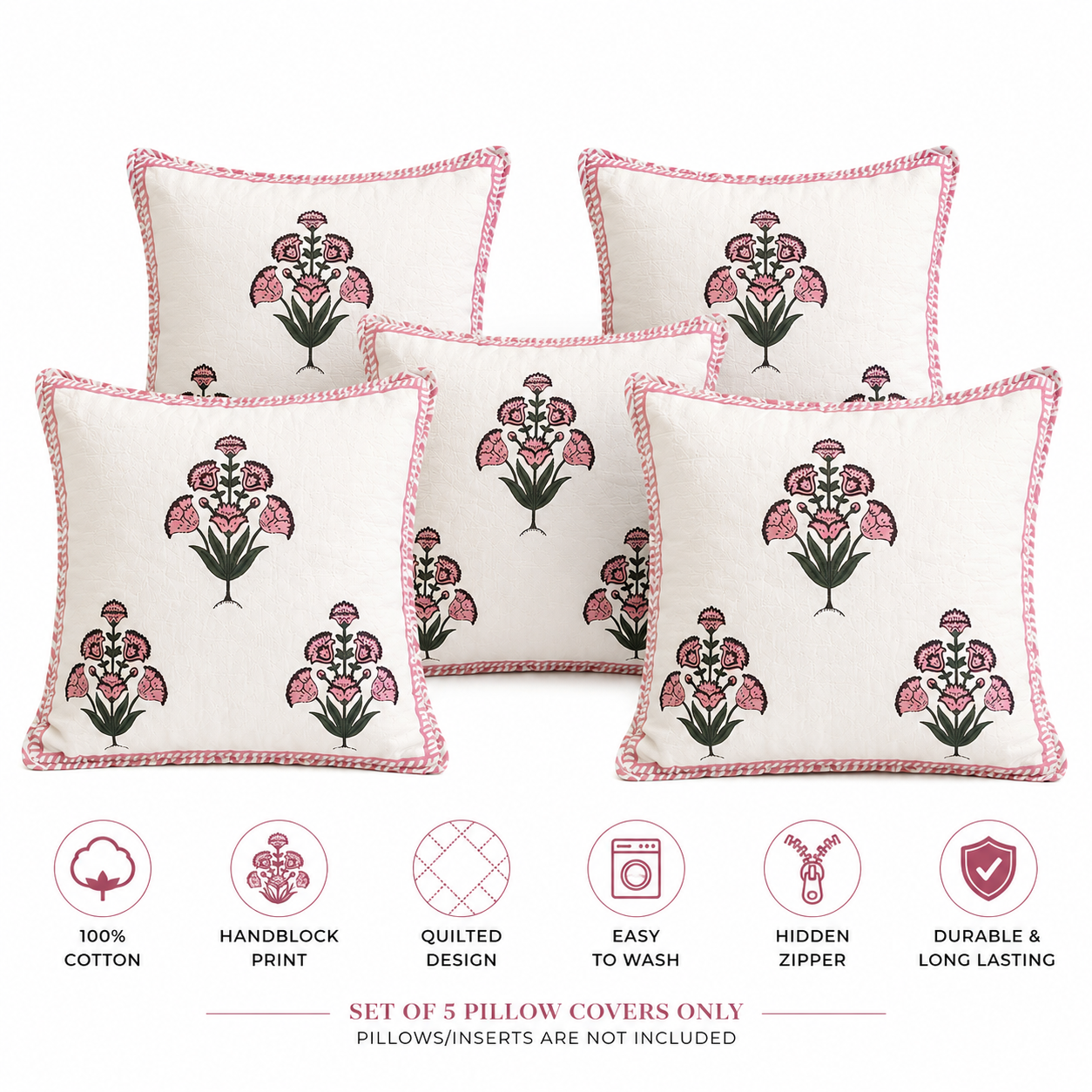 Designer Pillow Covers Collection Green Pink