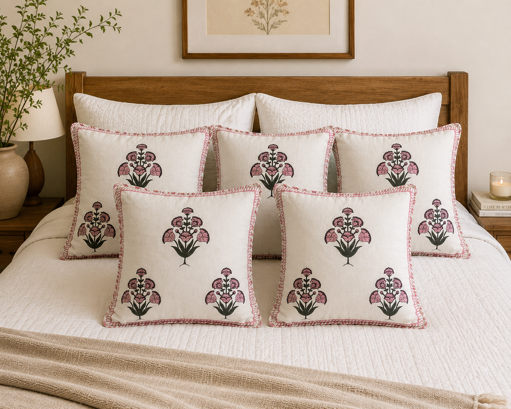 Designer Pillow Covers Collection Green Pink