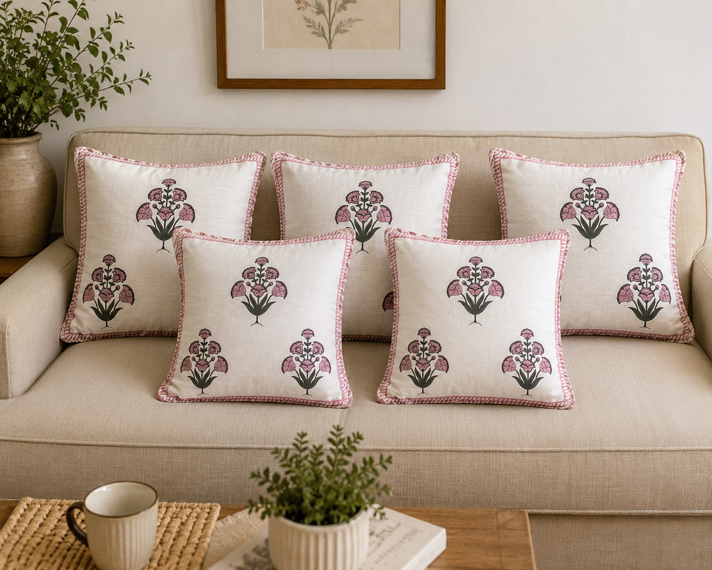 Designer Pillow Covers Collection Green Pink